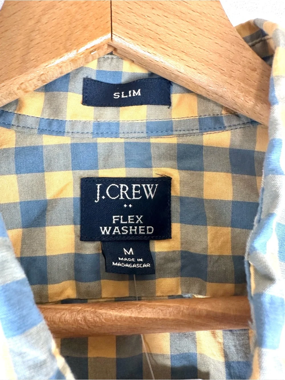 J Crew Flex Washed Long Sleeve Button Down Shirt Plaid Slim Fit NWT